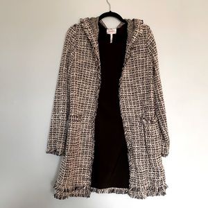 LAUNDRY Black and White Hooded Sweater Blazer